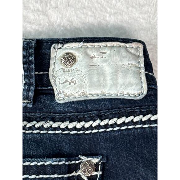 Silver Jeans Suki Super Skinny Womens Size 34x31 Thick Stitch Embroidered Dark - Picture 9 of 9